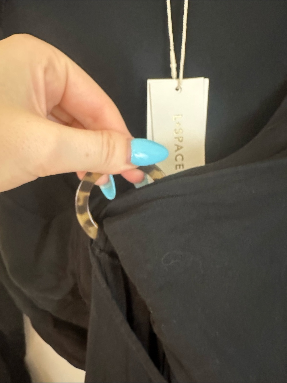 L*Space Colette Dress Waist Cutout Deep V Neck Maxi Length Black Size Medium NWT - Picture 4 of 9